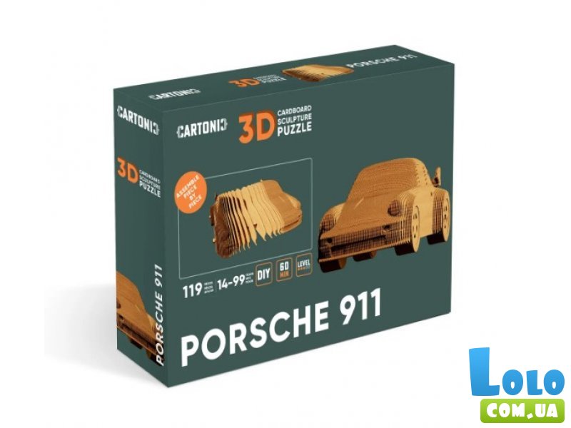 Картонный 3D пазл Porsche 911, Cartonic, 119 эл.