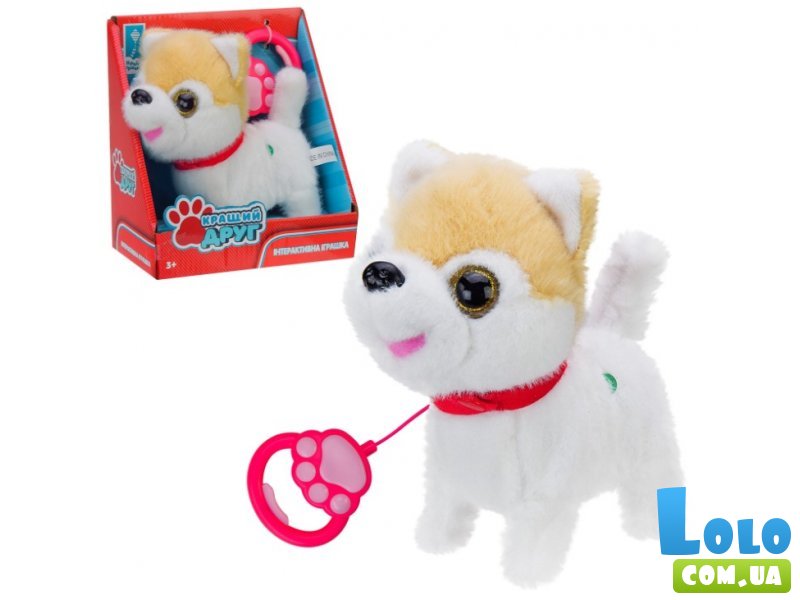 Интерактивная собачка Шпиц на поводке