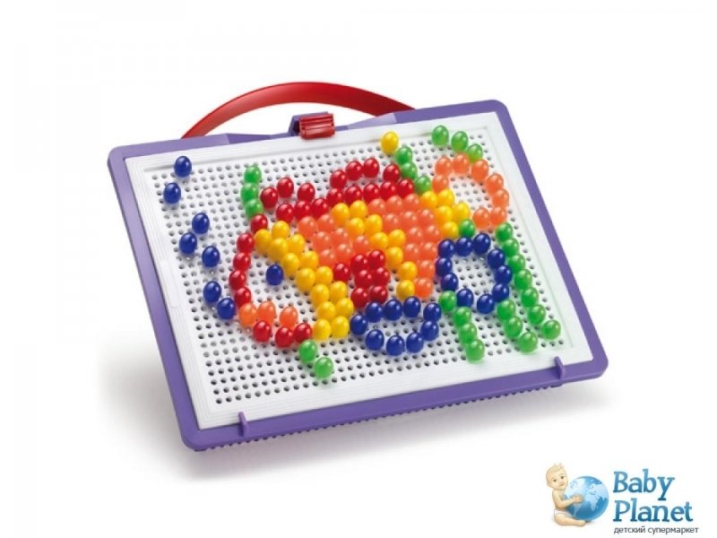 Мозаика с доской 22х16 см Quercetti (0922-Q), 140 шт