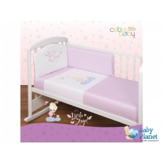 Постельный комплект Ceba Baby Aniotek (белый с фиолетовым), 6 эл.