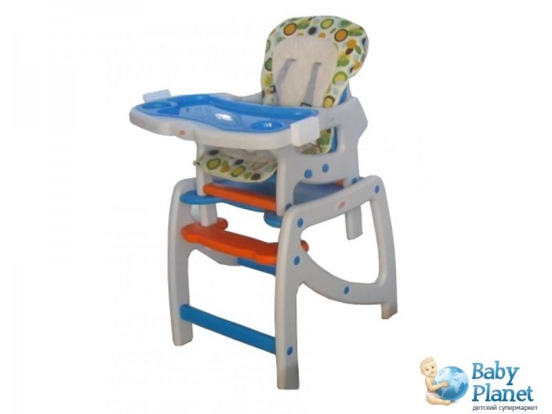 Стульчик для кормления Baby Care Duo C903 (голубой с оранжевым)