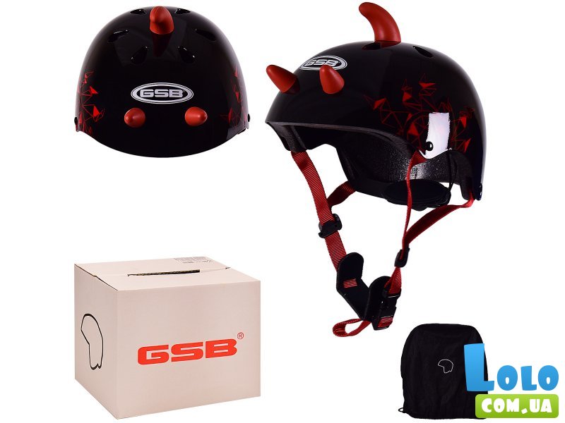 Шлем защитный детский, 53-54 см (черный)