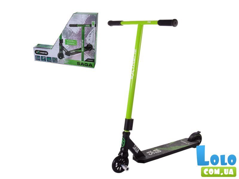 Самокат трюковый Extreme Motion Saga (салатовый)