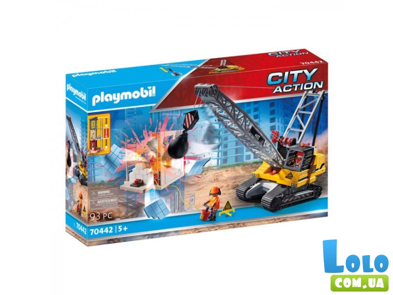 Конструктор Кабельный экскаватор со строительной секцией, Playmobil (70442), 93 дет.