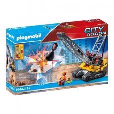 Конструктор Кабельный экскаватор со строительной секцией, Playmobil (70442), 93 дет.