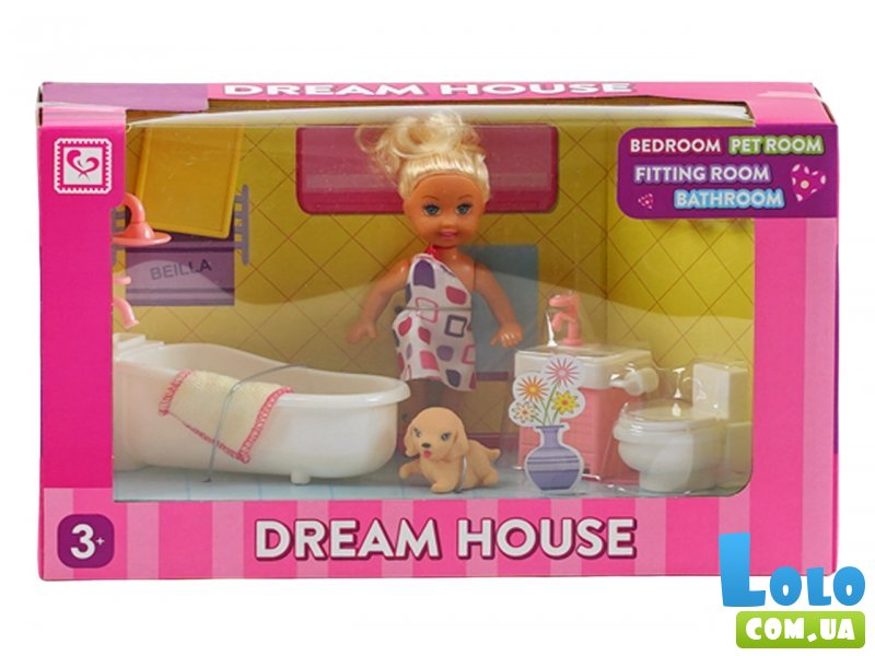 Кукла с мебелью Ванная комната