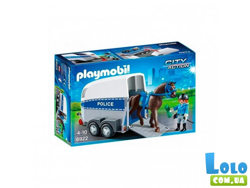 Конструктор Полиция с лошадью и трейлером, Playmobil (6922)