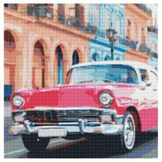 Алмазная мозаика Розовое авто Гаваны, Strateg (50х50 см)