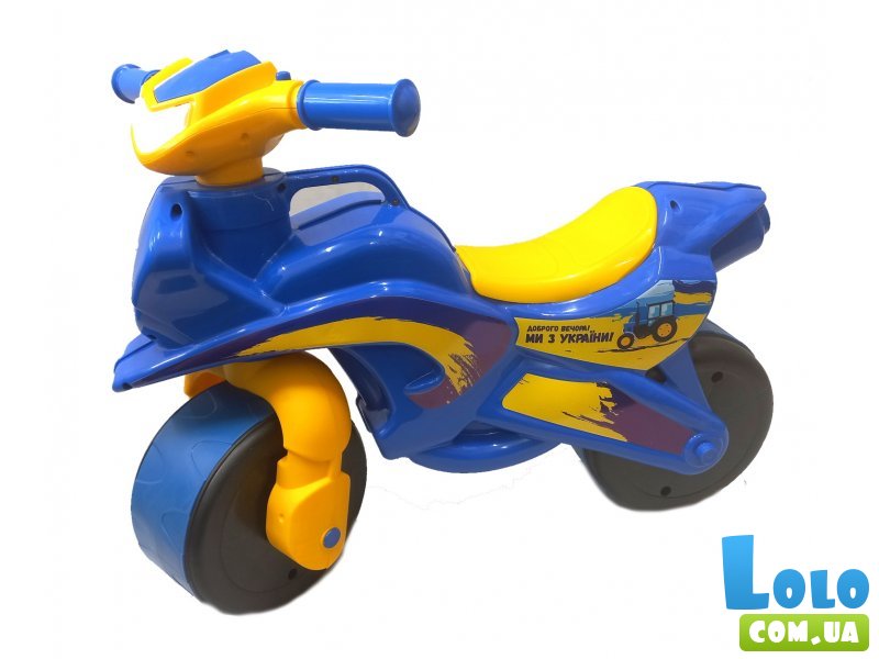 Мотоцикл - толокар с музыкальным рулем, Doloni Toys (синий)