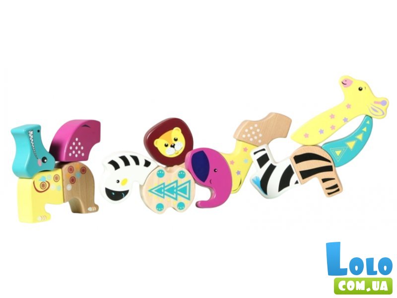 Магнитный деревянный конструктор Африканские животные