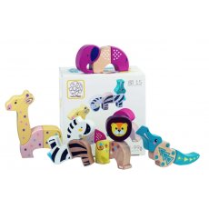 Магнитный деревянный конструктор Африканские животные