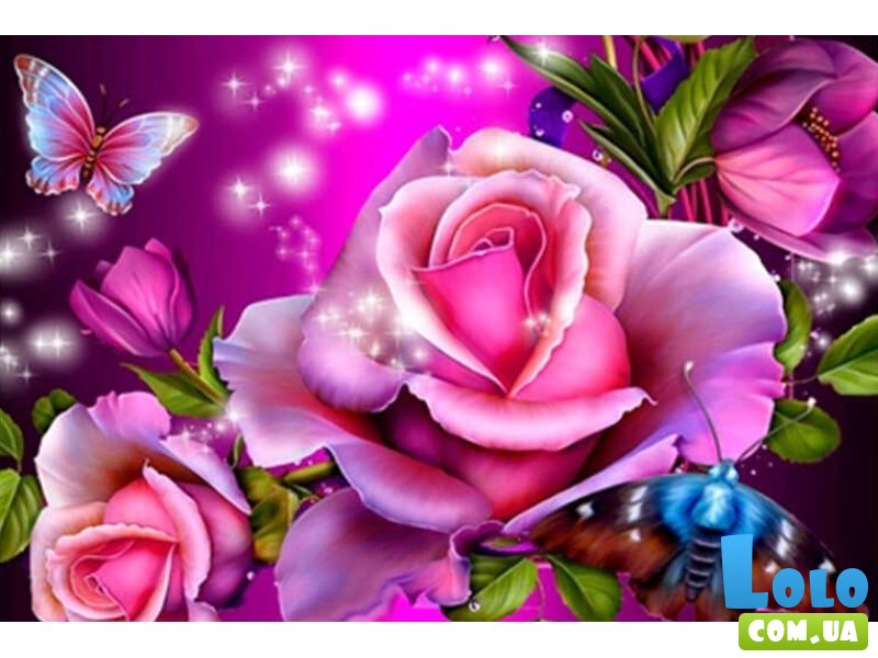 Алмазная мозаика Цветы, TK Group (30х20 см)