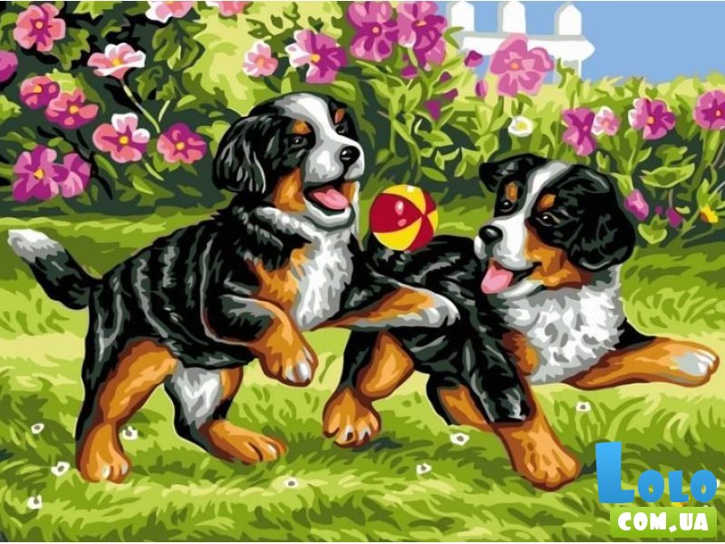 Алмазная мозаика Игривые щенки, TK Group (30х40 см)