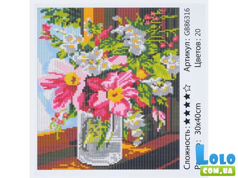 Алмазная мозаика Букет цветов в вазе, TK Group (30х40 см)