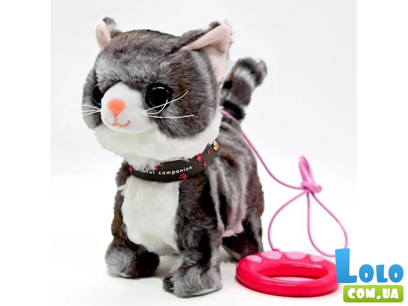 Мягкая игрушка Котик на поводке (в ассортименте)