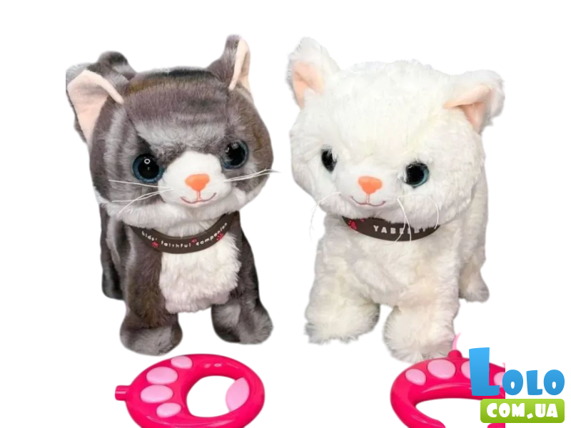 Мягкая игрушка Котик на поводке (в ассортименте)