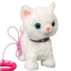 Мягкая игрушка Котик на поводке (в ассортименте)