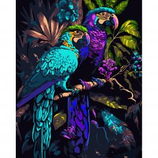 Картина по номерам Попугаи на ветке, Strateg (40х50 см)