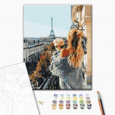 Картина по номерам Мадемуазель в Париже, Brushme (40х50 см)