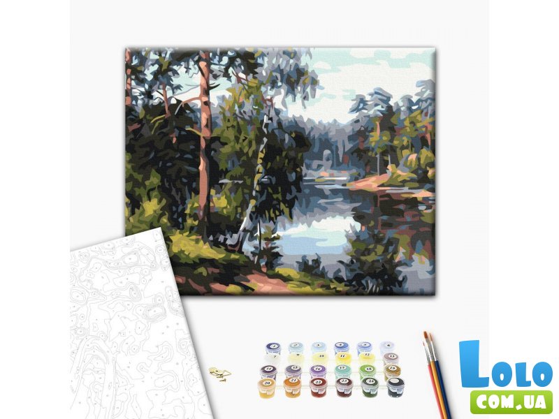 Картина по номерам Живописное озеро в лесу, Brushme (30х40 см)