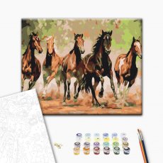 Картина по номерам Табун лошадей, Brushme (30х40 см)