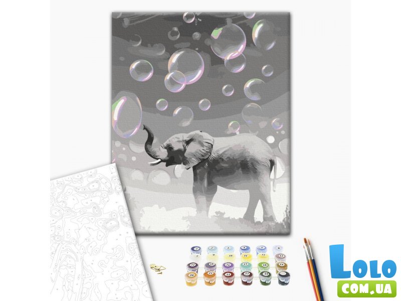 Картина по номерам Мечтательный слон, Brushme (30х40 см)