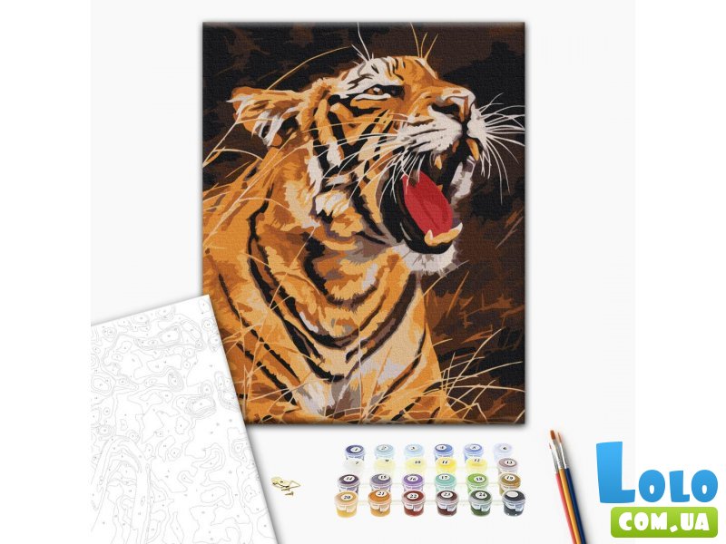 Картина по номерам Рычание тигра, Brushme (30х40 см)