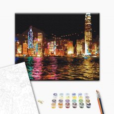 Картина по номерам Ночной Гонконг, Brushme (30х40 см)