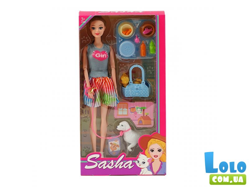 Кукла Sasha с домашними питомцами и аксессуарами