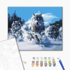 Картина по номерам Волки в движении, Brushme (40х50 см)