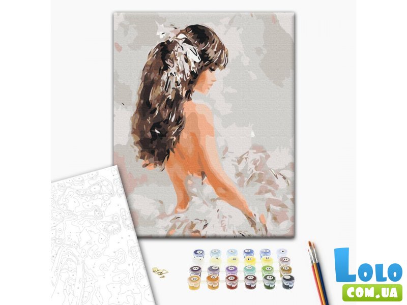 Картина по номерам Девушка с перьями, Brushme (40х50 см)