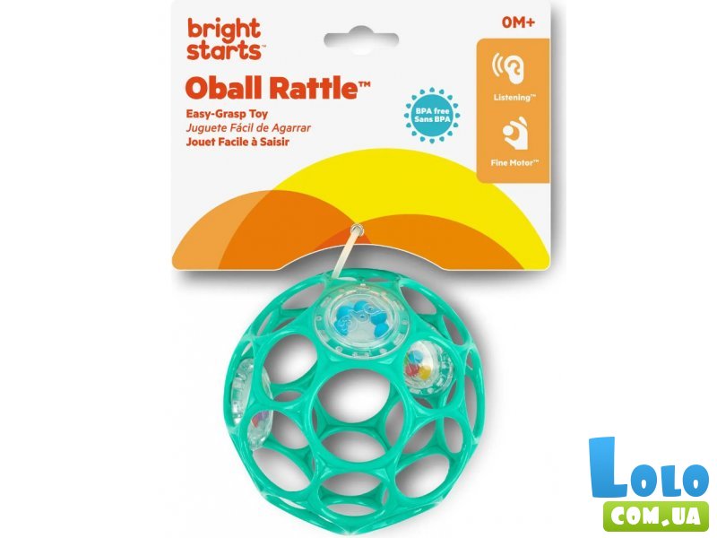 Погремушка Oball Rattle, Bright Starts (голубая)