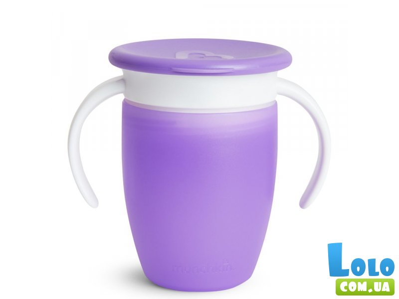 Чашка непроливная Miracle 360 ​​с крышкой 207 мл, Munchkin (фиолетовый)