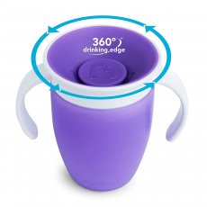Чашка непроливная Miracle 360 ​​с крышкой 207 мл, Munchkin (фиолетовый)