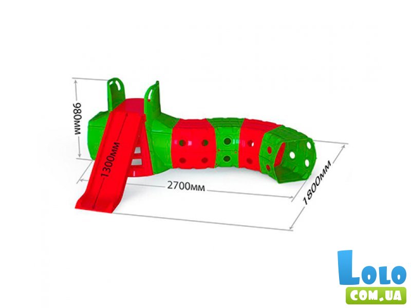 Детская горка с туннелем, Doloni Toys