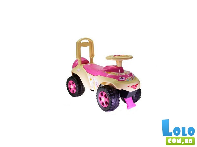Автомобиль для прогулок – толокар с музыкальным рулем, Doloni Toys (розово-бежевый)