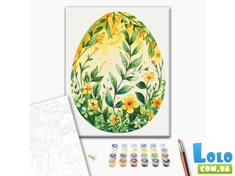 Картина по номерам Цветочное пасхальное яйцо, Brushme (40х50 см)