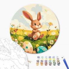 Картина по номерам круглая Пасхальный кролик, Brushme (30 см)