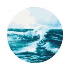 Картина по номерам круглая Волна, Brushme (30 см)