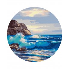 Картина по номерам круглая Утро на море, Brushme (30 см)