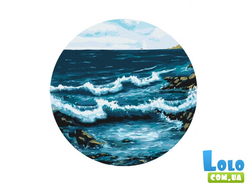 Картина по номерам круглая Океанские волны, Brushme (30 см)