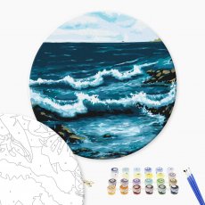 Картина по номерам круглая Океанские волны, Brushme (30 см)