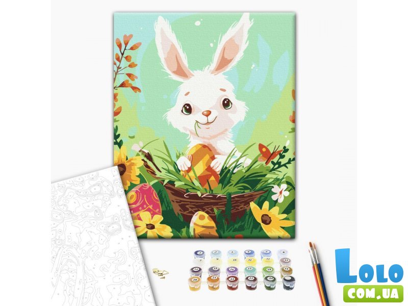 Картина по номерам Счастливый Пасхальный кролик, Brushme (30х40 см)