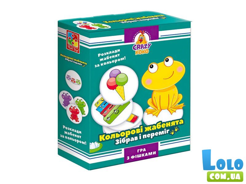 Игра настольная развлекательная Crazy Koko Цветные лягушата, Vladi Toys