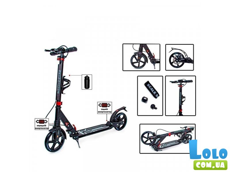 Самокат двухколесный, Scale Sports (черный)