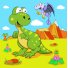 Картина по номерам Динозавры путешественники, Strateg (30х30 см)