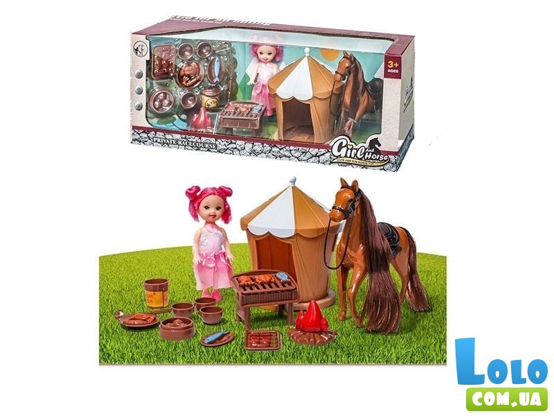 Кукла с конем и палаткой
