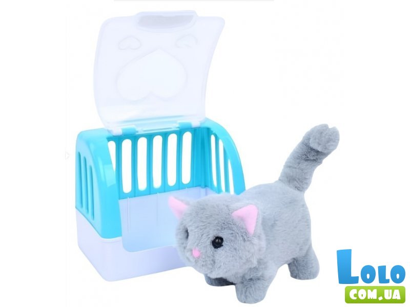 Мягкая интерактивная игрушка Котик с переноской, Limo Toy (в ассортименте)