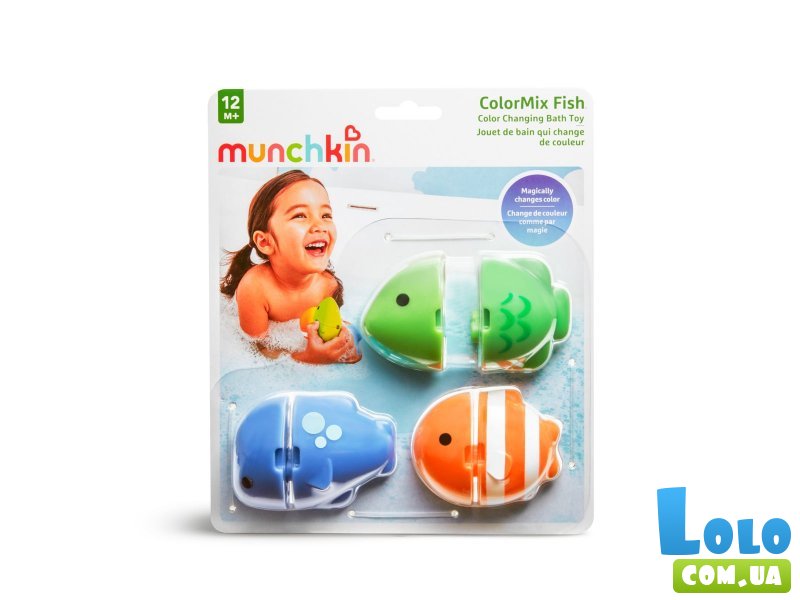 Набор игрушек для ванны Цветные рыбки, Munchkin