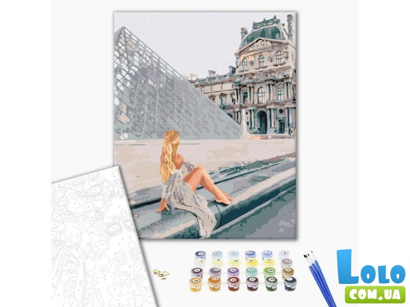 Картина по номерам Красавица у Лувра, Brushme (40х50 см)